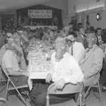 1940s photo of california businessmen in gas masks from smog